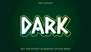 mörk redigerbar text effekt i 3d stil. text emblem för reklam, brandin och företag logotyp vektor
