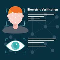 biometrisk verifiering ansiktsbehandling vektor