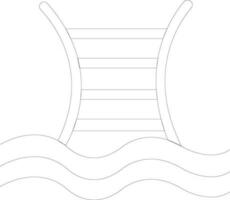 schwarz Linie Kunst Schwimmbad Leiter auf Weiß Hintergrund. vektor