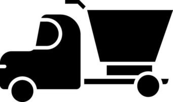 Dump LKW Symbol im schwarz und Weiß Farbe. vektor