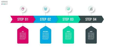 Infografik-Vorlage für das Zeitdiagrammgeschäft. vektor