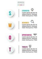 affärsidé infographic mall med swot-analys. vektor