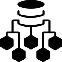 solide Symbol zum Daten fließen Diagramm vektor