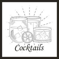 Cocktails Tassen Skizze vektor