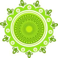 Blumen- Mandala Design im Grün Farbe. vektor