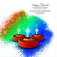 Glad diwali diya oljelampa festival bakgrunds illustration vektor