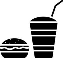 Vektor Illustration von schnell Essen Symbol im schwarz und Weiß Farbe.