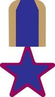 medalj tillverkad förbi blå, rosa och brun Färg. vektor