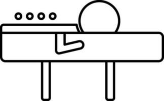 Symbol von ein Mann auf Bett zum medizinisch Behandlung. vektor