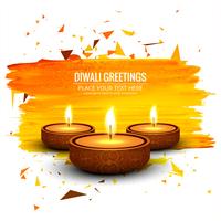 Glücklicher diwali diya Öllampen-Festivalkartenhintergrund vektor