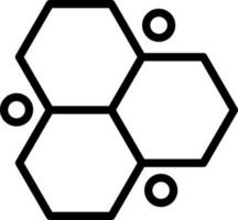 Illustration von Molekül Symbol im schwarz Linie Kunst. vektor