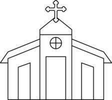schwarz Linie Kunst Illustration von Kirche Symbol. vektor