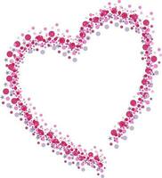 hjärta form tillverkad förbi rosa glitter gnistra på vit bakgrund. vektor