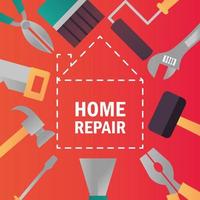 Werkzeuge und Geräte für die Renovierung von Hausreparaturen vektor