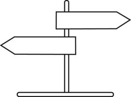 Richtung Tafel im schwarz Linie Kunst. vektor