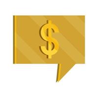 betalningar online pratbubbla pengar platt ikon skugga vektor