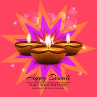 Glückliche diwali diya Öllampen-Festivalhintergrundillustration vektor