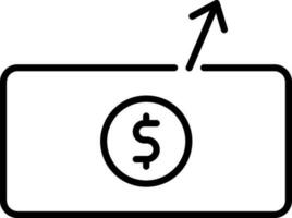 pengar skicka pil ikon i svart linje konst. vektor