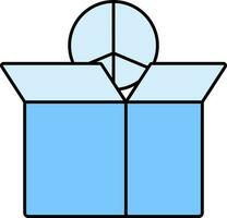 öffnen Box mit Frieden Symbol Symbol im Blau Farbe. vektor