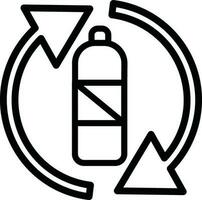 Recycling Flasche Symbol im dünn Linie Kunst. vektor