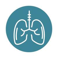 Virus Covid 19 Pandemie Atemwegserkrankungen Lungen Block Line Style Icon vektor