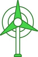 Grün und Weiß Windmühle Symbol. vektor