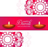 Firande Glad Diwali dekorativ oljelampa bakgrunds vektor