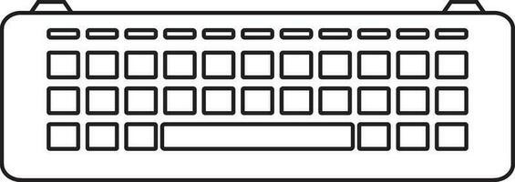 svart linje konst tangentbord i platt stil. vektor