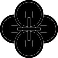 mynt tecken ikon för pengar begrepp i svart. vektor