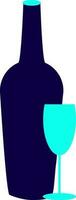 Färg stil av flaska och glas ikon för dricka begrepp. vektor