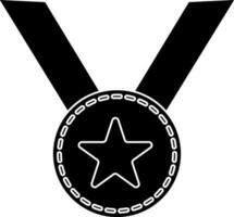svart och vit band med stjärna medalj. vektor