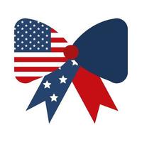 Gedenk Tag Flagge geformt Bogen Dekoration amerikanische Feier flache Stilikone vektor