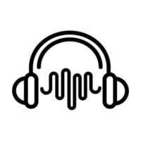 Kopfhörer Wellenfrequenz Sound Line Style Symbol