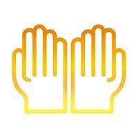 offene Hände Geste Handfläche traditionelle Ramadan arabische islamische Feier Gradienten Linie Symbol vektor