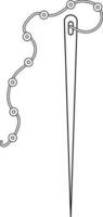 prickar dekorerad tråd i linje konst nål. vektor