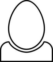 schwarz Linie Kunst Illustration von Ei auf Tablett Symbol. vektor
