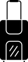 eben Stil Gepäck Symbol im schwarz und Weiß Farbe. vektor