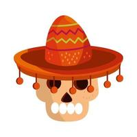 cinco de mayo skalle med hatt traditionell vektor