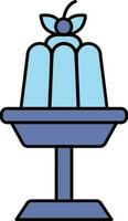 Pudding Gelee Stand Symbol im Blau Farbe. vektor