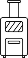 svart linje konst bagage ikon i platt stil. vektor