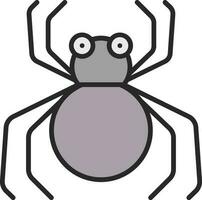 eben Stil Karikatur Spinne Symbol im grau und Licht lila Farbe. vektor