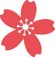 eben Stil Blume Symbol im rot und Weiß Farbe. vektor