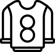 8 Nummer männlich Jersey Spieler Symbol im schwarz Linie Kunst. vektor