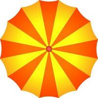 glänzend golden und Orange oben Aussicht von Regenschirm. vektor