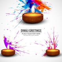 Glückliche diwali diya Öllampen-Festivalhintergrundillustration vektor