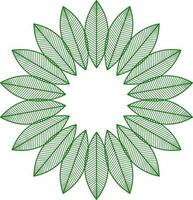 kreisförmig Rahmen mit Grün Blätter. vektor