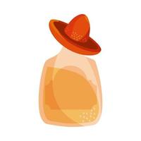 5 Mai Tequila Flasche mit Hut vektor