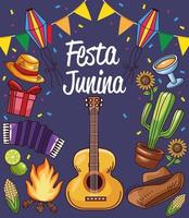 festa junina firande vektor