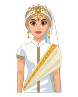 weißes Kleid der arabischen Braut vektor