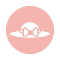Muttertag weiblicher Hut mit Herzzubehörblock-Stilikone vektor